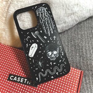 iPhone 13 Pro Casetify Black Witchy Goth Punk heavy duty case.